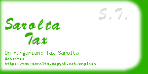 sarolta tax business card